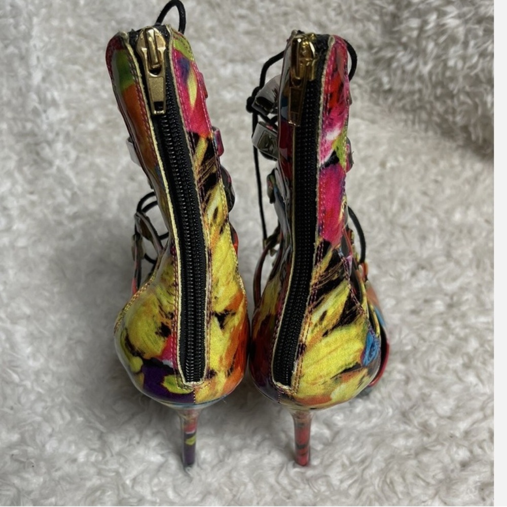 Steve Madden floral colorful Heeled Boots - Picture 4 of 6